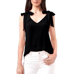 CeCe Bow Tie Shoulder V-neck Sleeveless Top (Size M) NWT